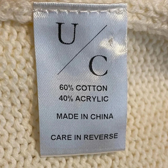 NWT Undra Celeste - Bold Braid Open Back Sweater Size Medium Cream - Picture 8 of 15